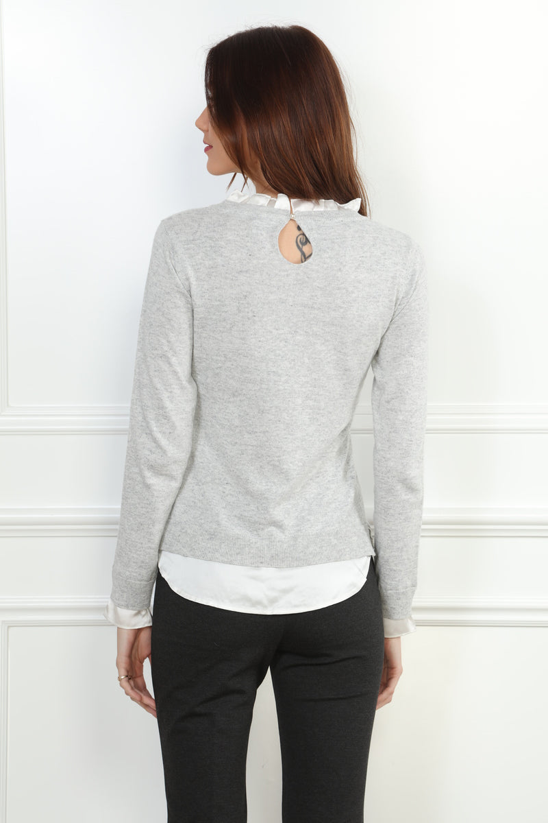 Two-Fer Sweater with Ruffle Trim by Zero Degrees Celsius