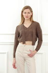 V Neck Tie Sweater