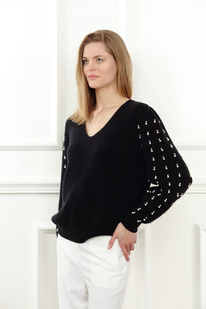 Peal Detail Sleeve Sweater