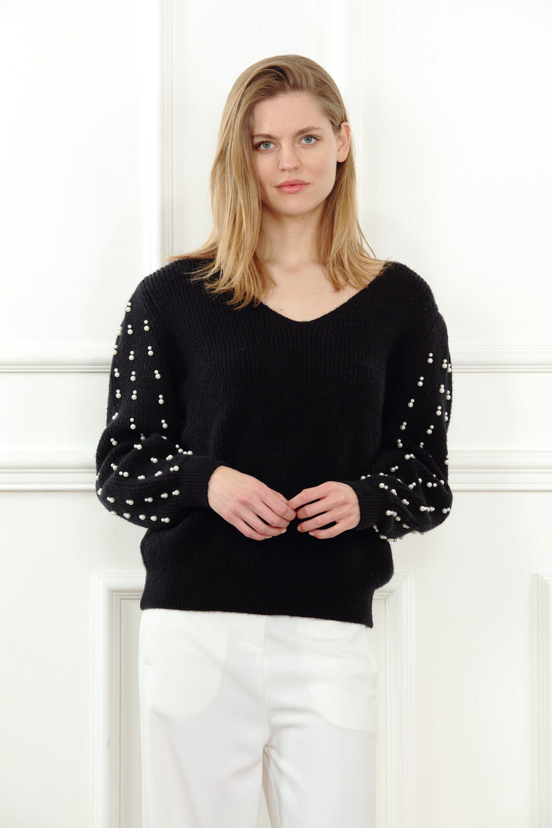 Peal Detail Sleeve Sweater