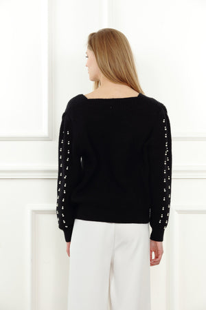 Peal Detail Sleeve Sweater