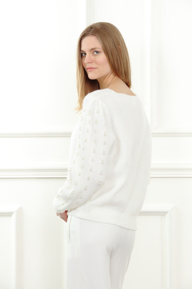 Peal Detail Sleeve Sweater