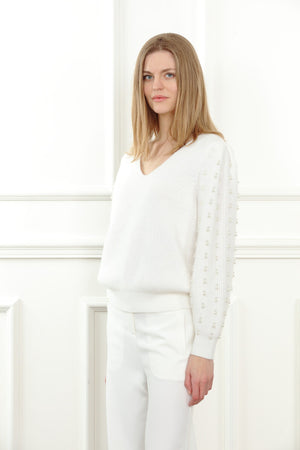 Peal Detail Sleeve Sweater