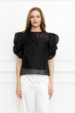 Ruffle Puff Sleeve Top