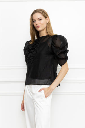 Ruffle Puff Sleeve Top