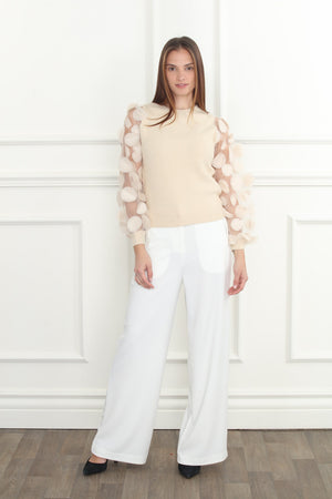 Novelty Sleeve Yarn Sweater