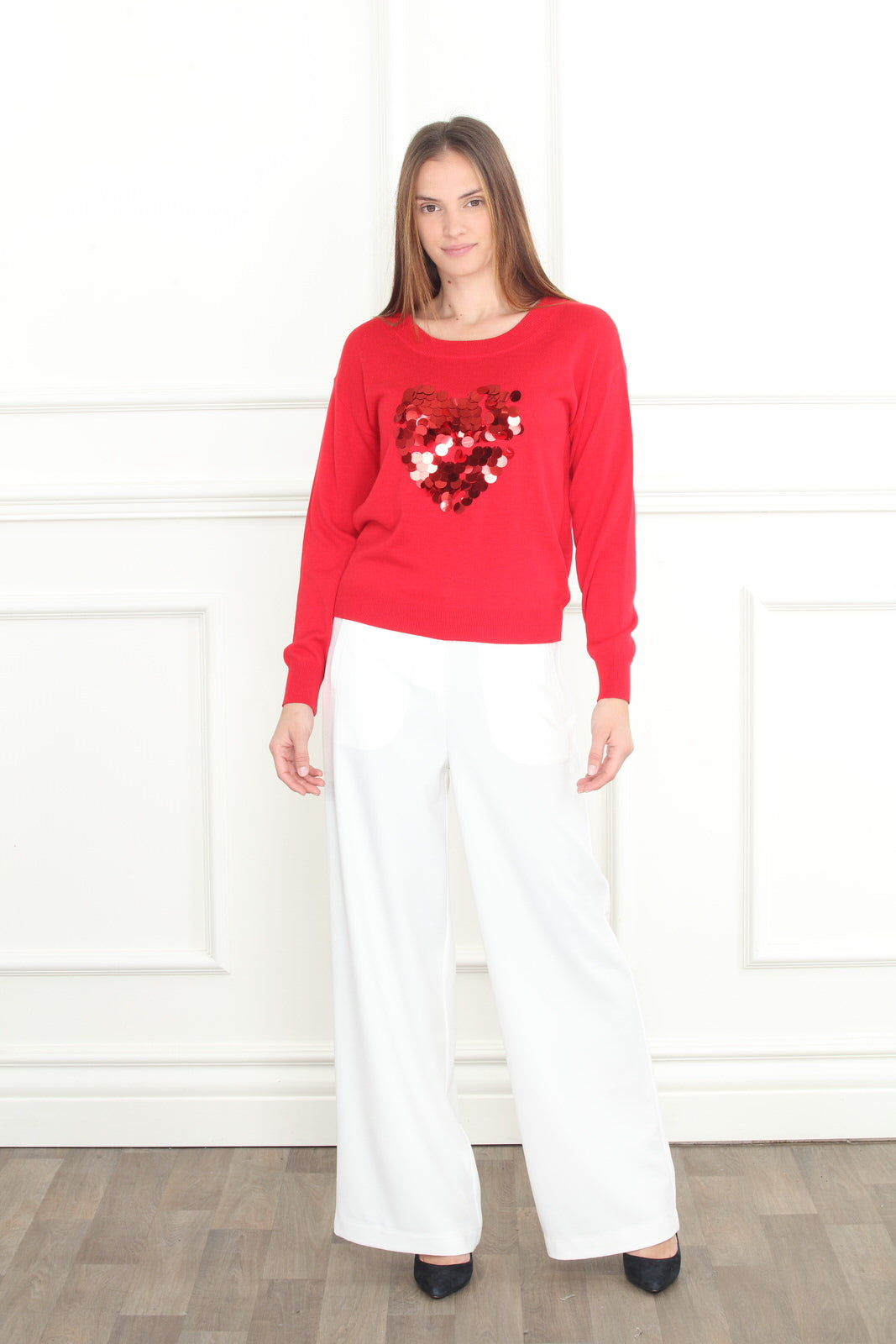 Heart Sequins Sweater