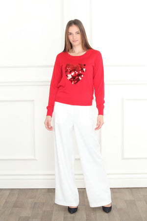 Heart Sequins Sweater