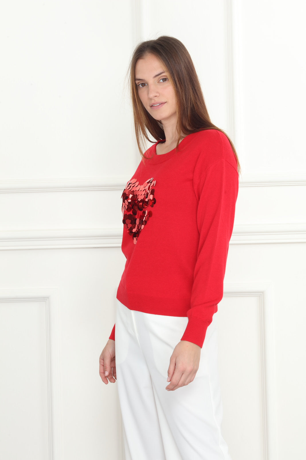 Heart Sequins Sweater