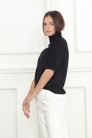 Turtle Neck Elbow Sleeve Sweater