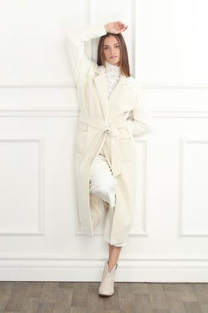 Cable Mix Long Coat