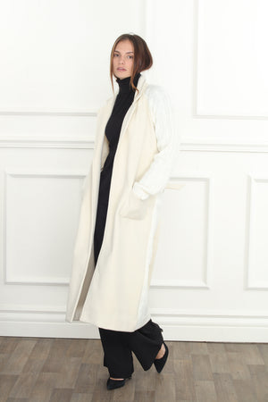 Cable Mix Long Coat