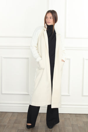 Cable Mix Long Coat