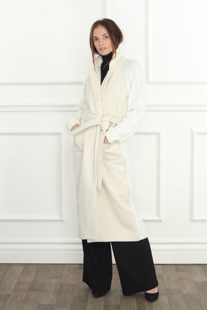 Cable Mix Long Coat