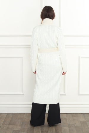 Cable Mix Long Coat