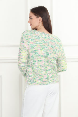 Novelty Yarn V-Neck Cardigan Sweater
