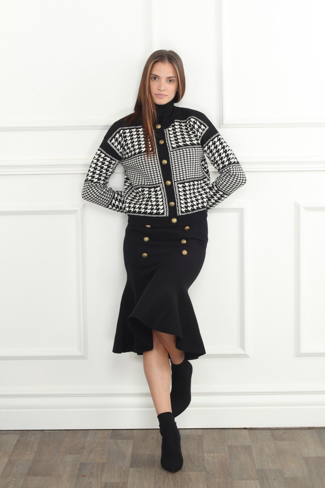 Houndstooth Double Knit Jacket