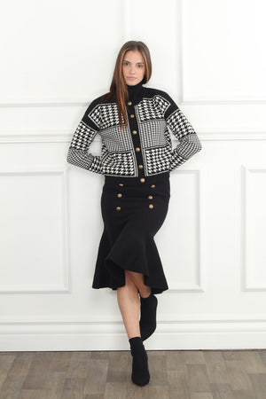 Houndstooth Double Knit Jacket