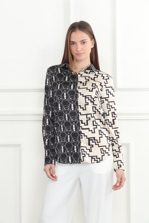Opposite Print Blouse