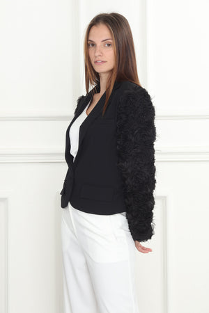 3D Flower Sleeve Blazer