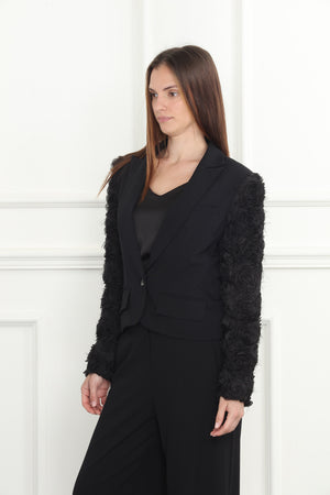 3D Flower Sleeve Blazer