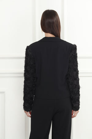 3D Flower Sleeve Blazer