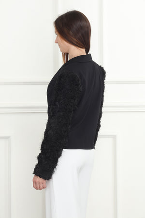 3D Flower Sleeve Blazer