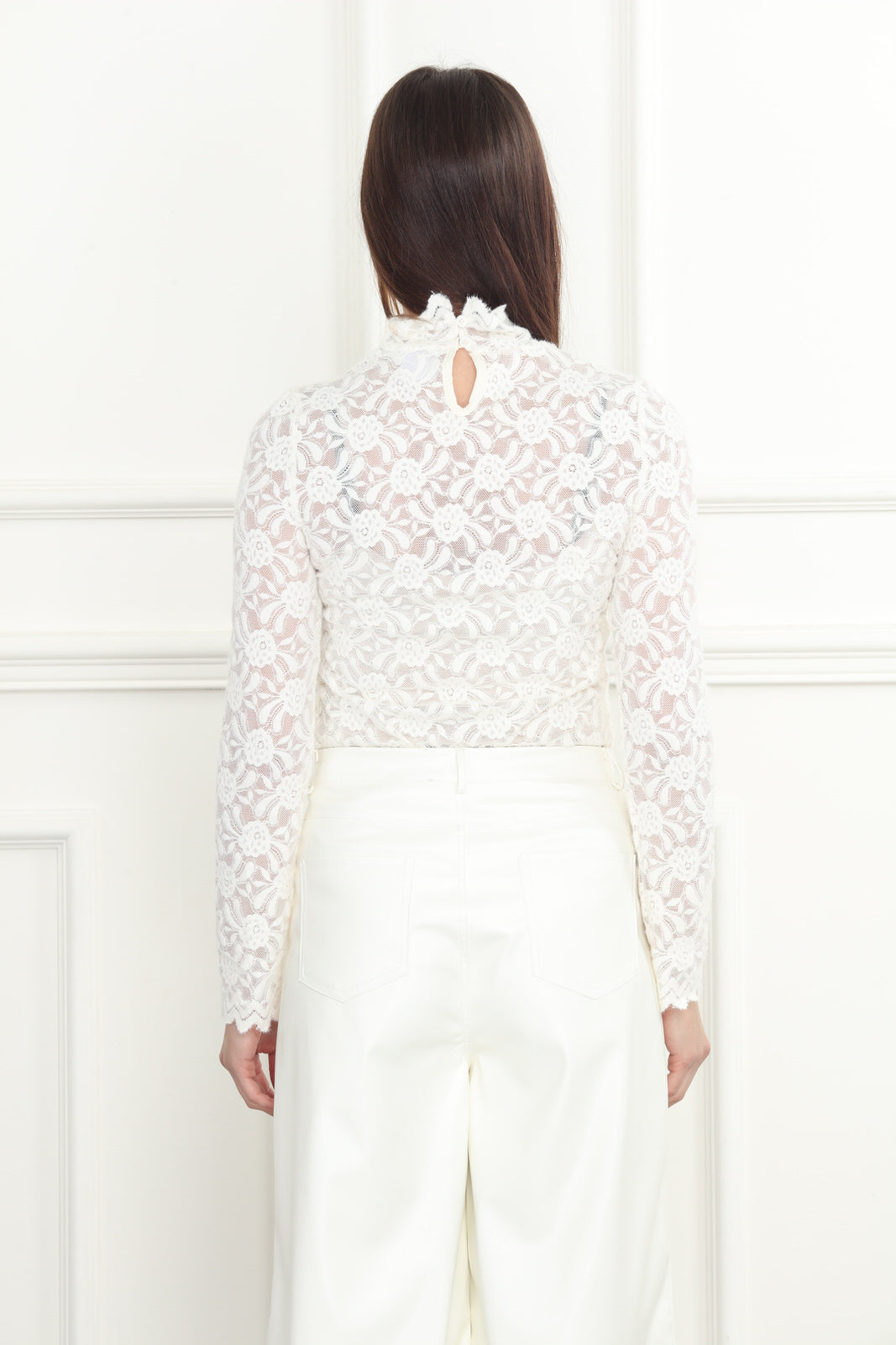 Lace Mock Neck Pullover