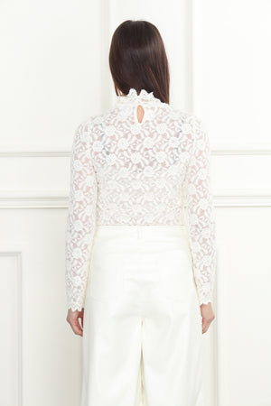 Lace Mock Neck Pullover