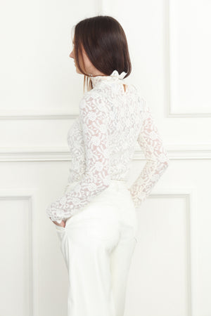 Lace Mock Neck Pullover