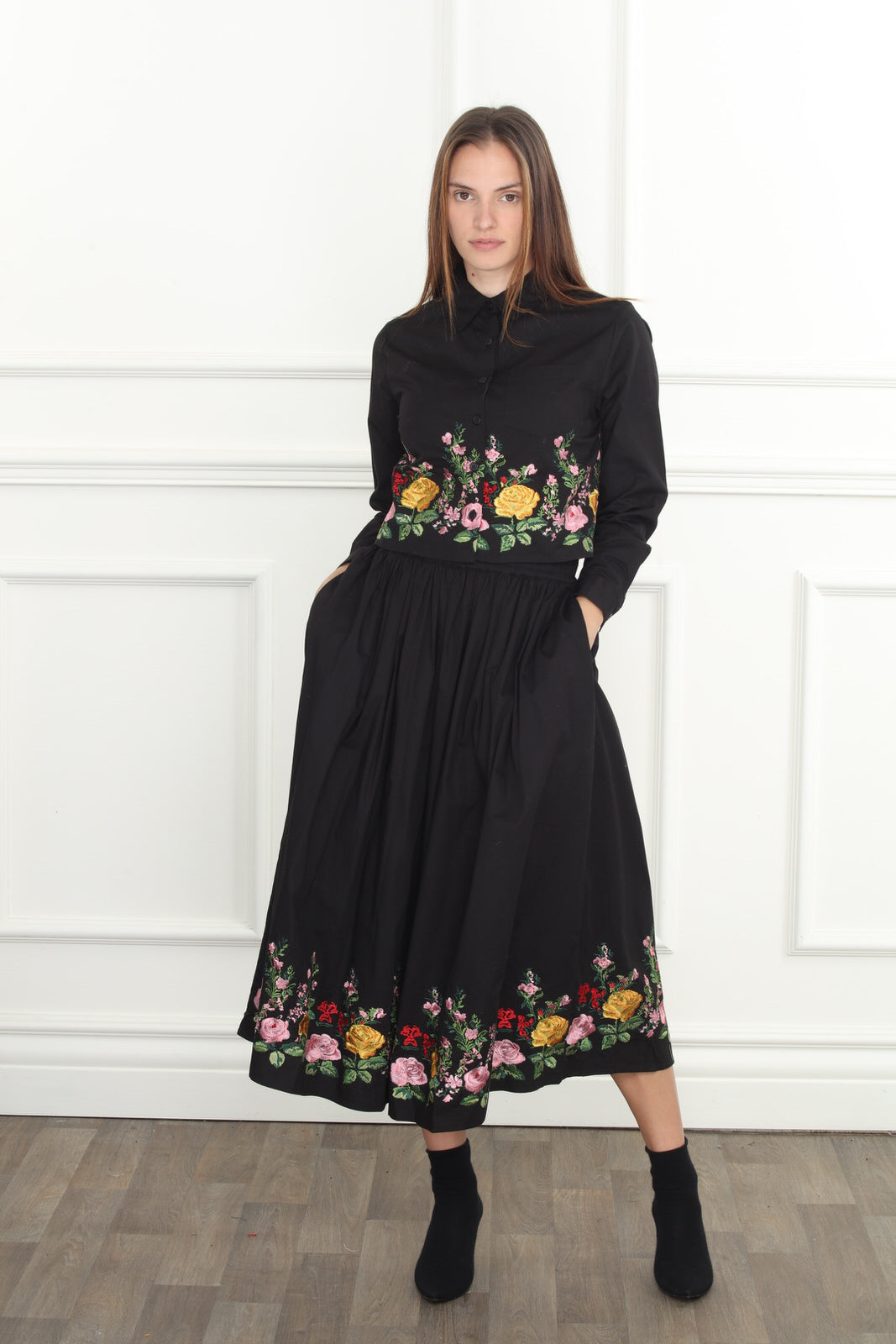 Floral Emb. Skirt