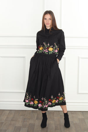 Floral Emb. Skirt