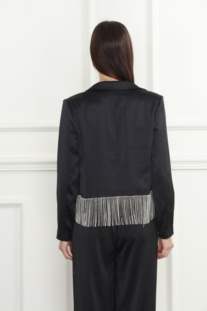 Rhinestone Fringe Blazer
