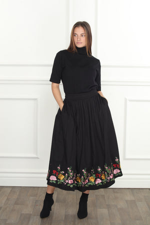 Floral Emb. Skirt