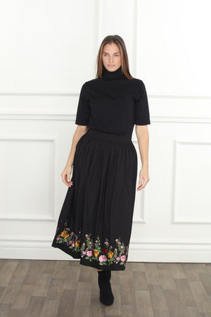 Floral Emb. Skirt