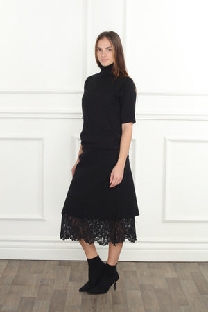 Lace Reversible Knit Skirt
