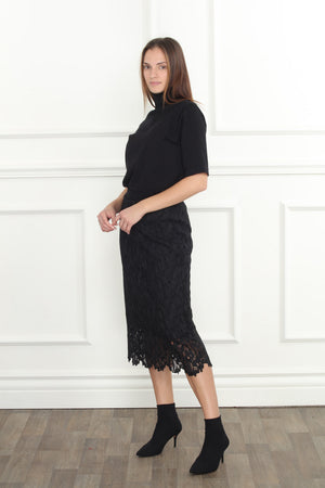 Lace Reversible Knit Skirt