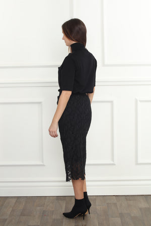 Lace Reversible Knit Skirt