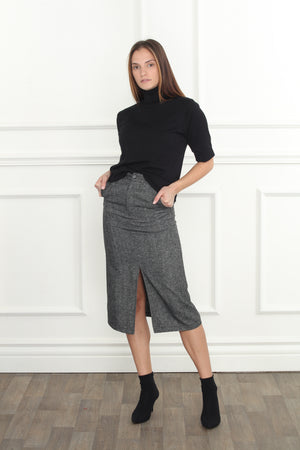Herringbone Pencil Skirt