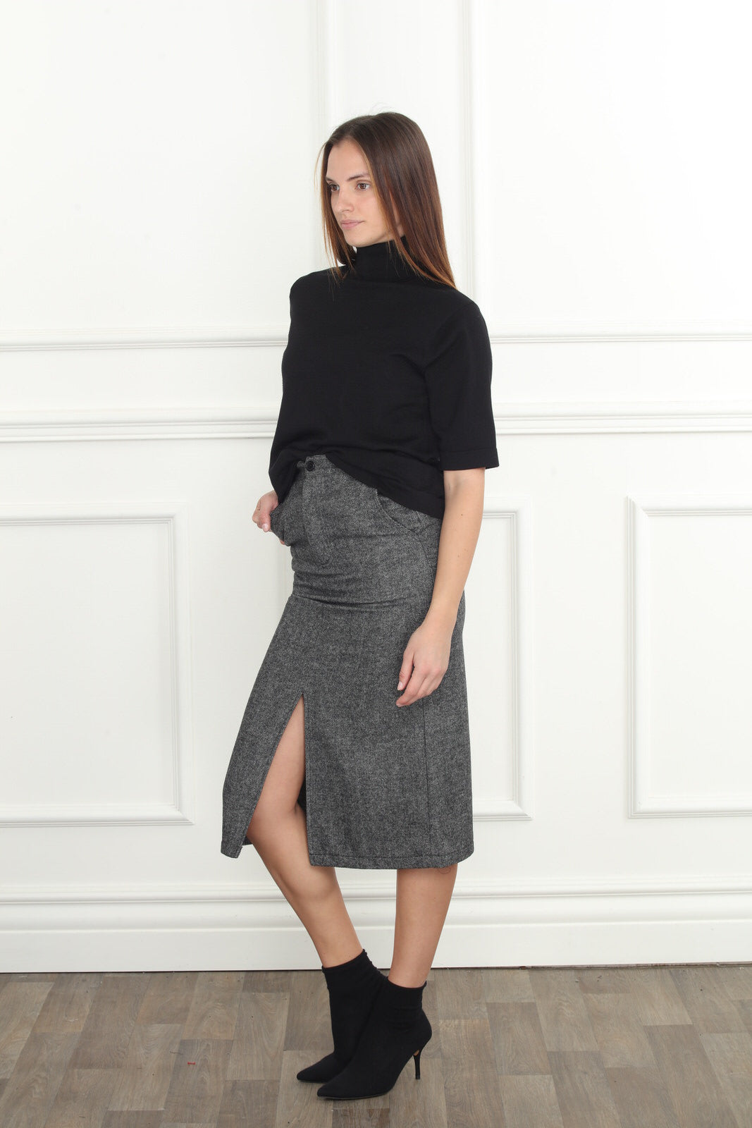 Herringbone Pencil Skirt