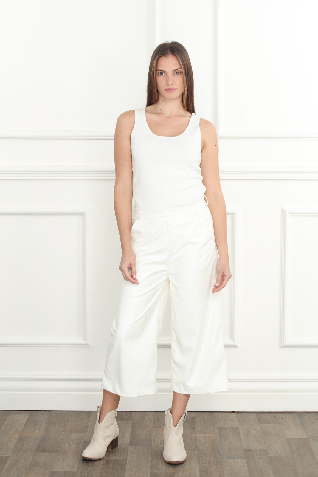 Vegan Leather Crop Pants