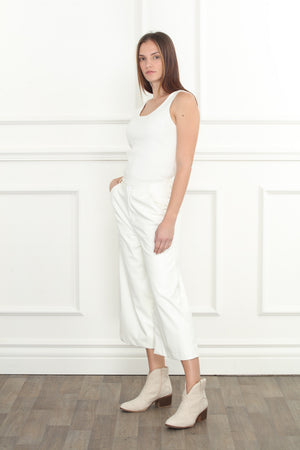 Vegan Leather Crop Pants