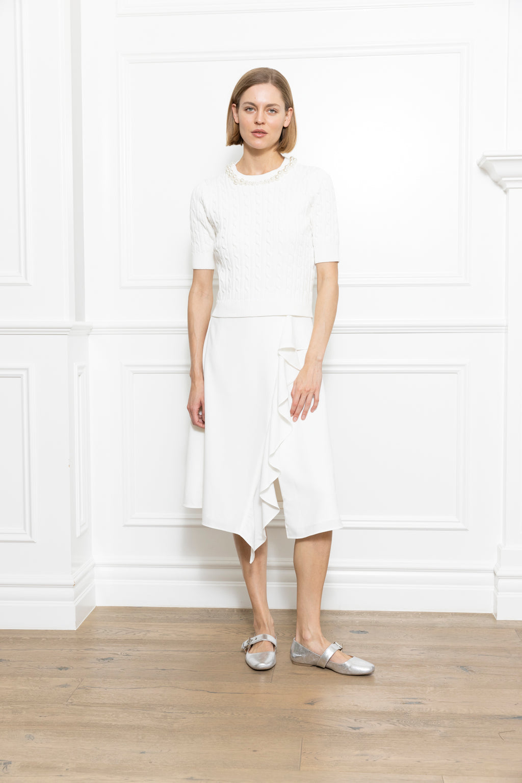 Pearl Jewel Neck Sweater