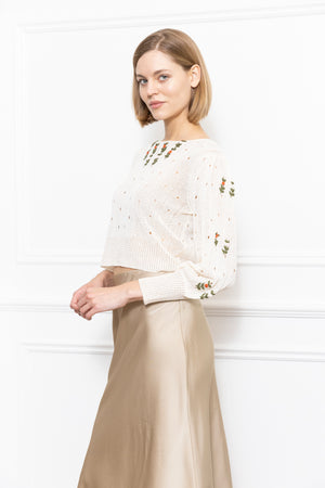 Flower Emb. Sweatert