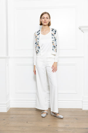 Print Woven Mix Cardigan