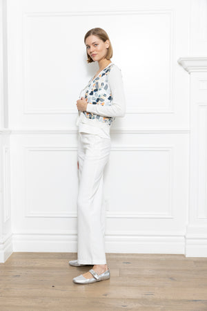 Print Woven Mix Cardigan