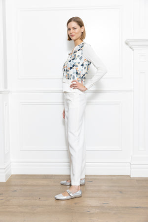 Print Woven Mix Cardigan