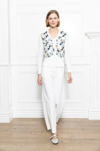 Print Woven Mix Cardigan
