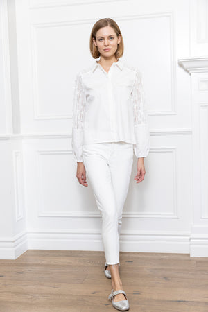 Mix Woven 3D Lace Shirt