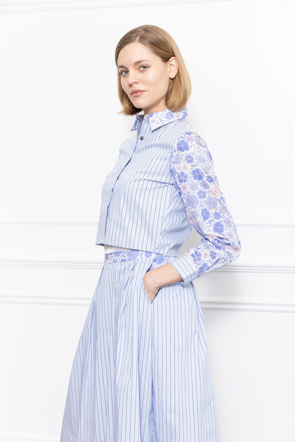 Stripe Mix Pattern Shirt